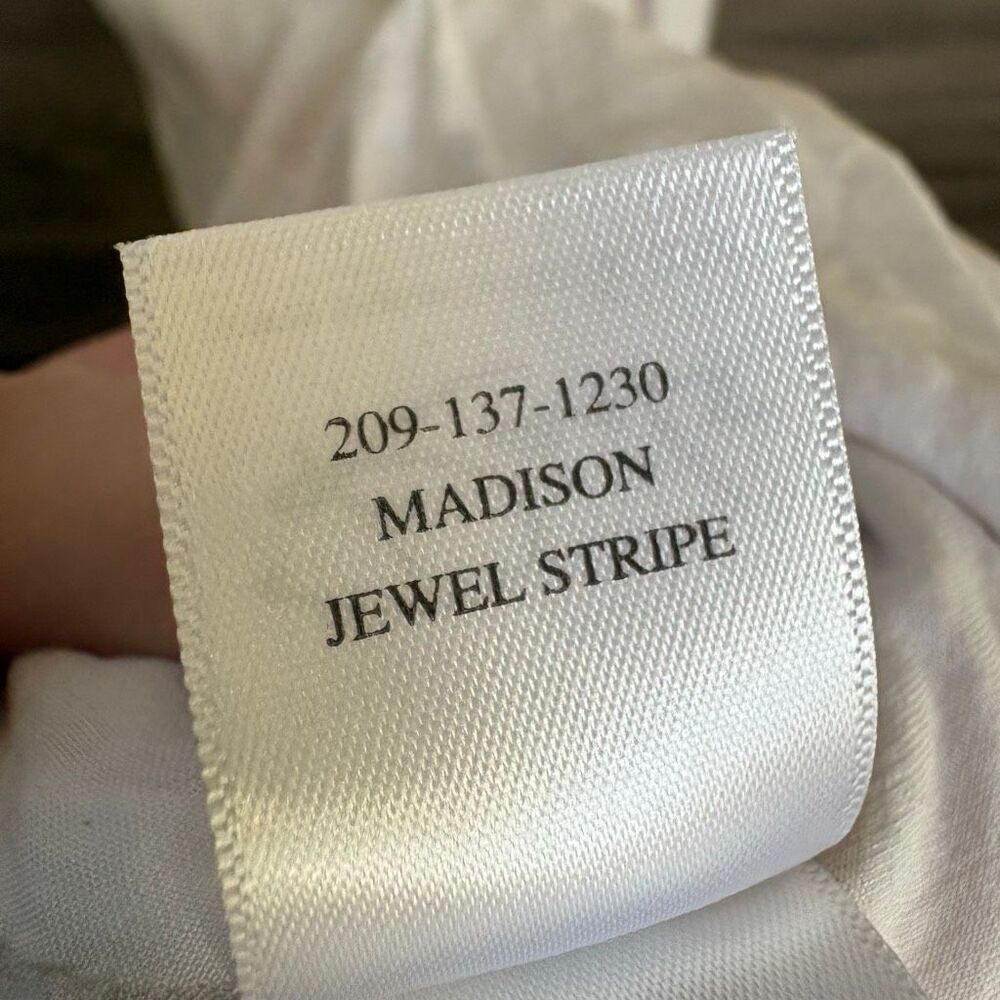 Rails Wrap Dress XS Madison Jewel Stripe Linen Luxury Coastal Artsy Preppy Retro - Picture 7 of 13
